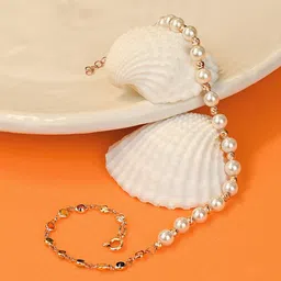 TOUCH925 925 Sterling Silver Artificial Beads & Pearl Beaded Anklet-picture-19