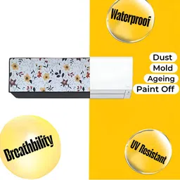 Kalra Magic 2Pcs Grey & White Printed Outdoor & Indoor Air Conditioner Covers image 5