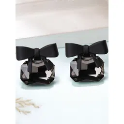 Scintillare By Sukkhi Rhodium Plated Crystals Studded Bow Shaped Studs-image-29