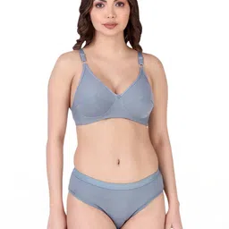 samvar Women Red,Blue,Green Cotton Bra Panty Set for Lingerie Set Undergarments Pack of 3 image 2