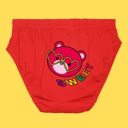 NUSYL Girls Pack Of 3 Vibes & Teddy Face Printed Mid Rise Basic Briefs - NUGCBRFPO3.0034 image 4