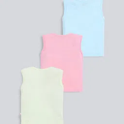 MoonKids Infants Pack Of 3 Printed Cotton Basic Vests image 2