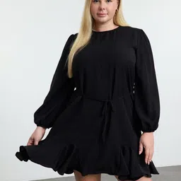 Trendyol Puff Sleeve Fit & Flare Dress-picture-40