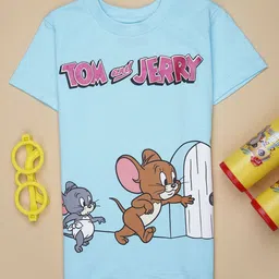 V-Mart Boys Tom & Jerry Graphic Printed Round Neck Cotton T-shirt image 1