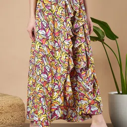 ZWERLON Floral Printed A-Line Maxi Skirt image 5