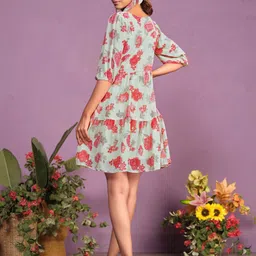 KALINI Women Floral Printed Fit & Flare Dress image 3