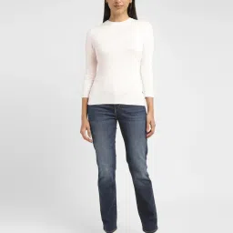 levi's Women's Solid White Crew Neck Sweater image 1