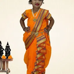 Mom and Me Girls Art Silk Sarees-picture-26