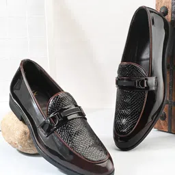 House of Pataudi Men Round Toe Formal Slip-On Loafers-picture-19