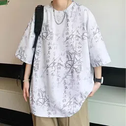 StyleCast x Revolte Men Abstract Printed Round Neck Oversized T-shirt-picture-31