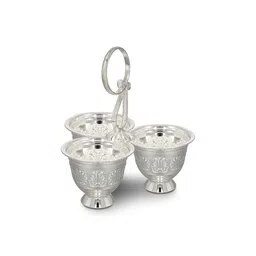 BHIMA Silver-Toned 925 Sterling Silver Chaturbhaag Kumkum Set image 3