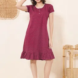 QUIRA Women Printed Nightdress-image-91