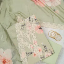 Koskii Floral Printed Threadwork Unstitched Dress Material-image-76