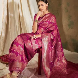 Suha Woven Design Zari Art Silk Banarasi Saree image 5