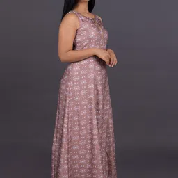 La Aimee Print Satin A-Line Maxi Dress image 5