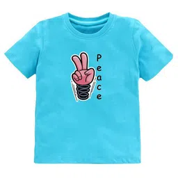 KAVEE Kids Printed High Neck Pure Cotton Applique T-shirt-image-77