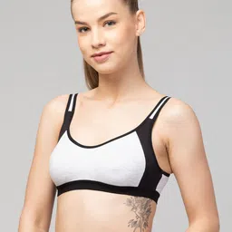 Apraa & Parma Pack Of 2 Colourblocked Full Coverage Sports Cotton Bra image 5