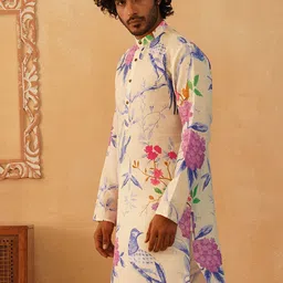 Jompers Men Floral Embroidered Thread Work Kurta image 5