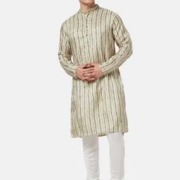 indus route by Pantaloons  Men Mandarin Collar Printed Kurta image 5
