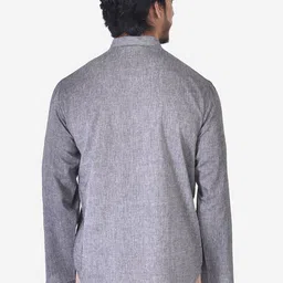 Manthan Men Grey Woven Design Short Kurta image 3