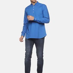 Sethukrishna Men Blue Short Kurta image 5