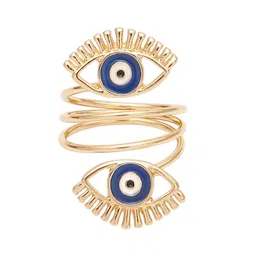 Stoln Gold-Plated Eye Adjustable Finger Ring image 5