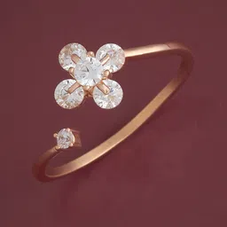 Kushal's Fashion Jewellery 92.5 Sterling Silver Rose Gold-Plated CZ Studded Finger Ring-picture-56