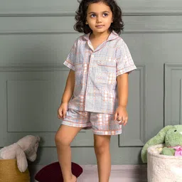 MABISH by Sonal Jain Unisex Kids Checked Night suit-picture-10