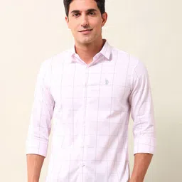 U.S. Polo Assn. Men Tailored Fit Opaque Checked Casual Shirt image 3