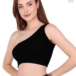 MIXFIT Women Pack of 2 Ribbed Sleeveless One Shoulder Bralette Crop Top-picture-28