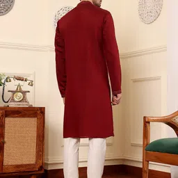 MULTI SHADES Ethnic Motifs Embroidered Sequinned Straight Kurta With Trouser image 4