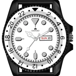 EMPERO Men Brass Dial & Wrap Around Straps Analogue Multi Function Watch EAB205 Black Magnet Strap White image 2