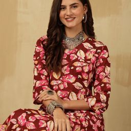 Anouk Rustic Women Floral Printed Regular Pure Cotton Kurta with Palazzos-picture-40