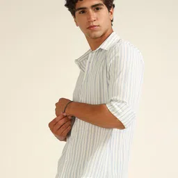 THE BEETEL HOUSE Men Classic Fit Vertical Striped Spread Collar Casual Shirt image 2