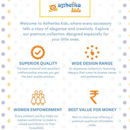 Asthetika Kids Girls Kundan Studded Maang Tikka Head Jewellery image 5