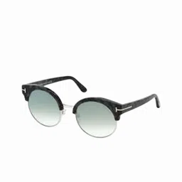 Tom Ford Women Blue Lens & Black Round Sunglasses with-picture-36