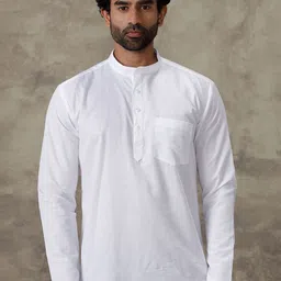 Ramraj Band Collar Cotton Kurta-picture-25