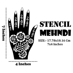 VOORKOMS Mehndi Stencil Sticker Designs With Detailed Floral & Leaf image 4