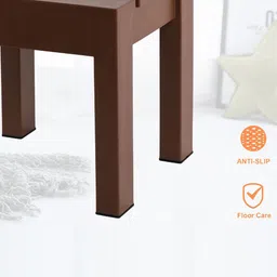 Kuber Industries Brown 2 Pieces Anti Slip Bath Stools image 3