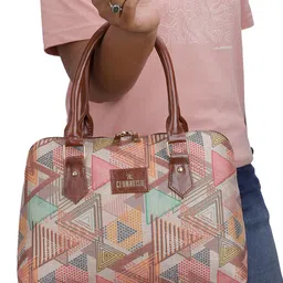 THE CLOWNFISH Geometric Printed Structured Handheld Bag image 3