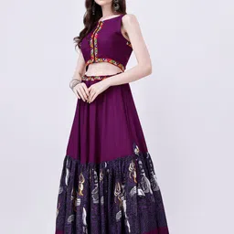 TWAM SUNDARA Printed Patchwork Cotton Ready to Wear Lehenga & Blouse image 2