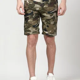 Peter England Casuals Men Camouflage Printed Slim Fit Shorts-picture-14