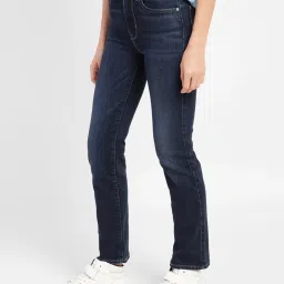 levi's Women's 724 Indigo Straight Fit High Rise Jeans image 5