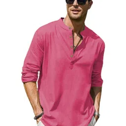 Edin Men Pink Kurtas image 3