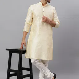 Latest Chikan Garments Men Solid Kurta with Churidar image 2