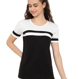 DEEPMAYRA COLLECTION Women Colourblocked Round Neck Cotton T-shirt-picture-29