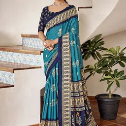 Ishin Ethnic Motifs Printed Saree With Blouse Piece-picture-33