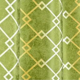UrbanArts Green & White Set of 2 Geometric Room Darkening Long Door Curtain image 2