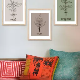 Kotart Brown & Green 3 Pieces Wooden Traditional Painting Wall Arts-image-59