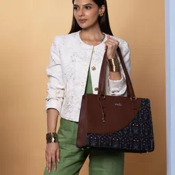 ZOUK Floral Printed Structured Tote Bag-picture-0